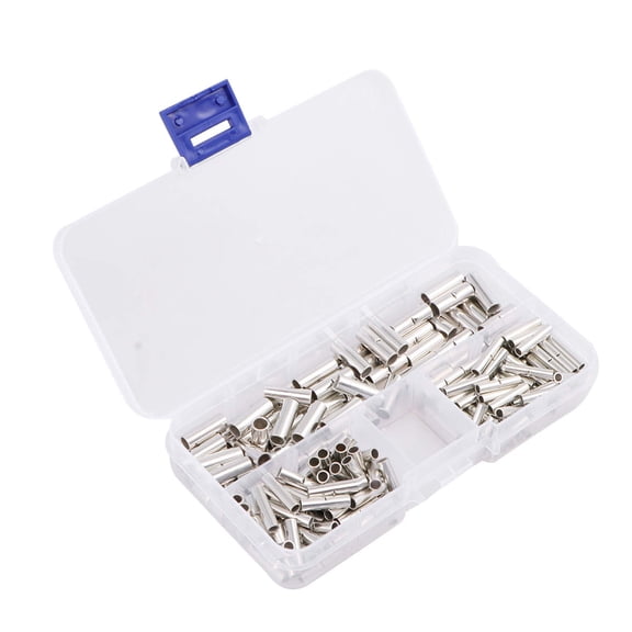AURARMLET 200Pcs Plated Silver Splice Wire Connectors Non-Insulated Terminals Easy to Install for Car and Boat Wiring