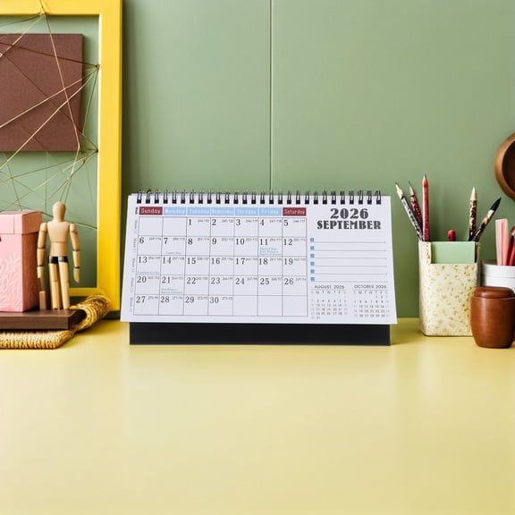 AURARMLET 2026 Monthly Memo Desk Calendar Paper Material with Flip Pages for Effective Scheduling