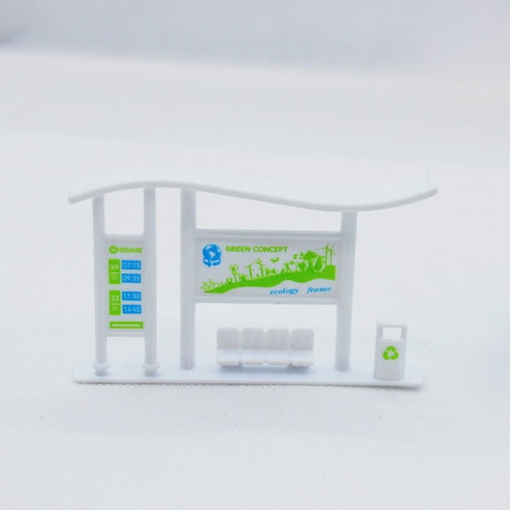 AURARMLET 20Pcs Dollhouse Miniatures Accessories White Realistic Bus Station Model for Urban Scenes
