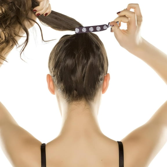 AURARMLET 20Pcs Knot Hair Ties for Volleyball Black Elastic Hair Bands Soft Material for Daily Use