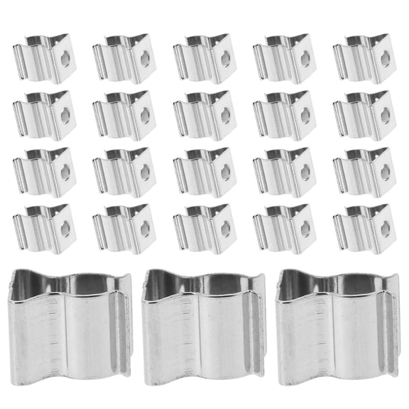 AURARMLET 20Pcs Pipe Fixing Clips Stainless Steel Tube Fixator Clamp Ideal for Kitchen Closet Clip Storage