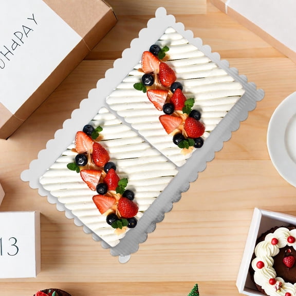 AURARMLET 20Pcs White Rectangle Cake Bases for Commercial Bakers, Baking Supplies for Cakes and Pastries