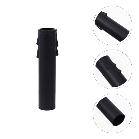 AURARMLET 20Pcs Teardrop Design Candle Covers Black Plastic Sleeves for Chandelier Candle Bases