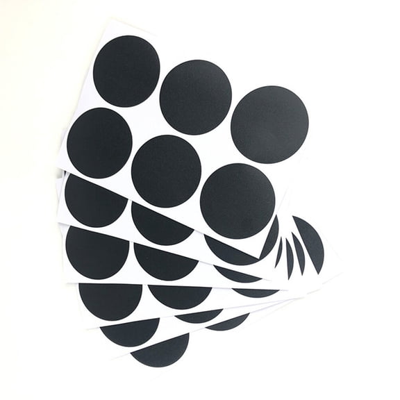 AURARMLET 20Set Black Round Labels for Spice Bottles PVC Washable Kitchen Labels