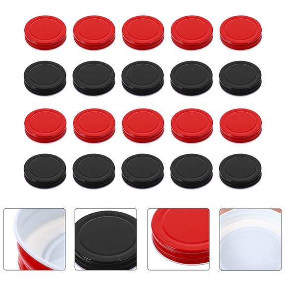 AURARMLET 20Pcs Red Air Tight Tinplate Lid Jar Cover with Sealing for Household Use