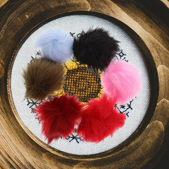 AURARMLET Pom Pom Craft Assorted Colors 24 Pieces 3.1 x 3.1 Inches for Crafts and Decorations