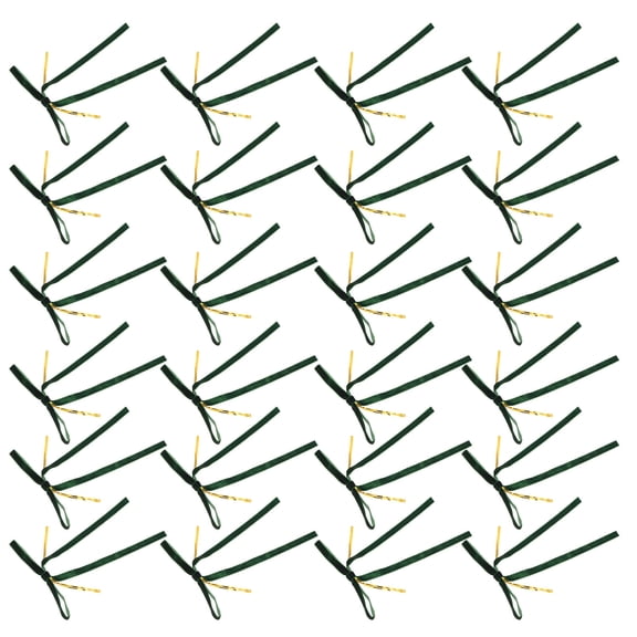 AURARMLET 24Pcs Dark Green Flocking Wired Christmas Tree Bows for Holiday Decor