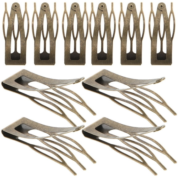 AURARMLET 24Pcs Coffee Metal Hairpins Decorative Snap Hair Clips for Short Hair Accessories
