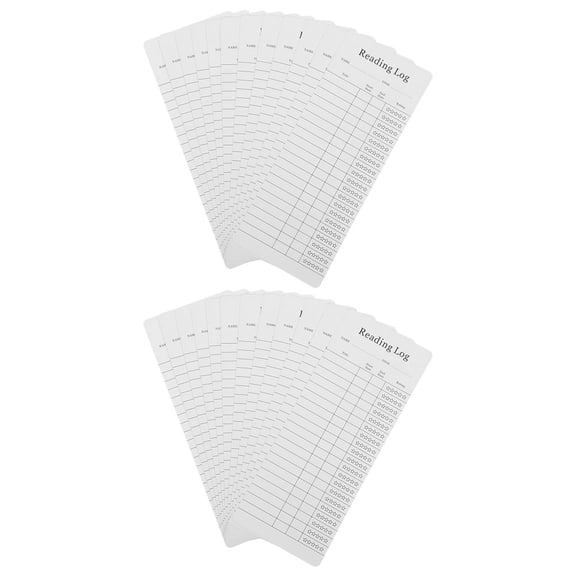 AURARMLET Set of 25 White Multifunctional Bookmark Cards for Tracking Reading Progress