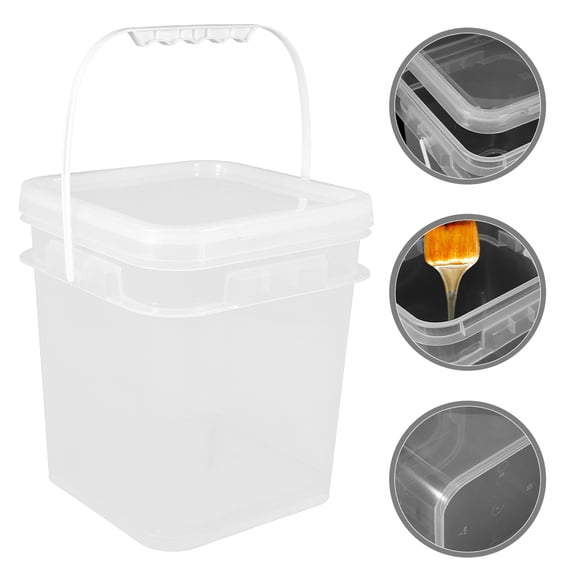 AURARMLET 2PCS Paint Buckets For Painting With Ergonomic Handle For Easy Carrying White