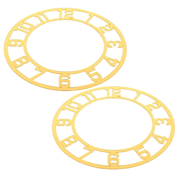 AURARMLET 2PCS Round Acrylic Mirror Wall Stickers Decorative Clock Face for Home and Commercial Use