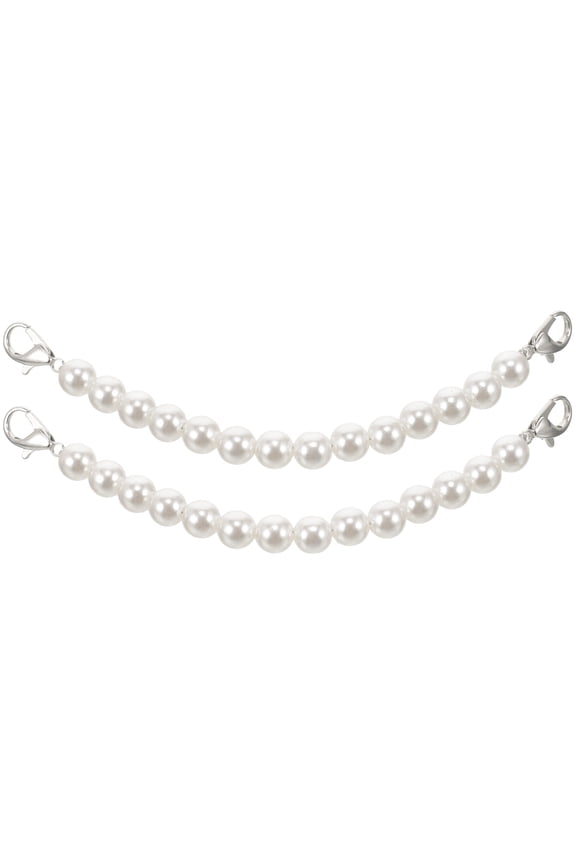 2Pcs Replacement White Shoe Straps with Decoration for High Heel Shoes