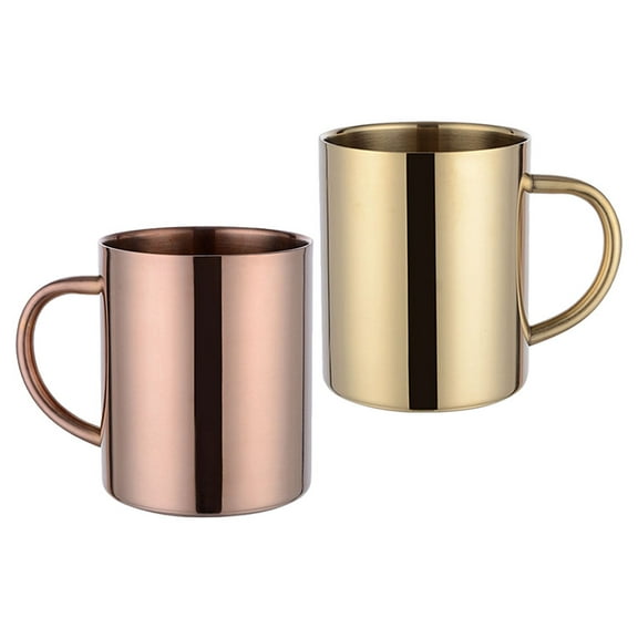 AURARMLET 2Pcs Metal Coffee Mugs with Handle Assorted Colors Versatile for Daily Use