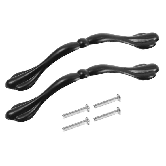 AURARMLET 2Pcs Black Kitchen Cabinet Handles Made of Durable Aluminum Alloy for Home Use