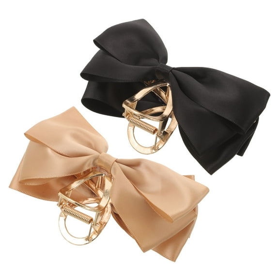 AURARMLET 2Pcs Bowknot Design Hair Claw Clips Satin Zinc Alloy Casual Gatherings and Formal Events