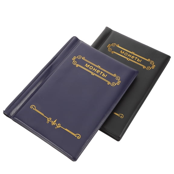 AURARMLET 2Pcs Pocket Coin Organizer in Assorted Colors with PU PVC Material for Coin Collection Storage