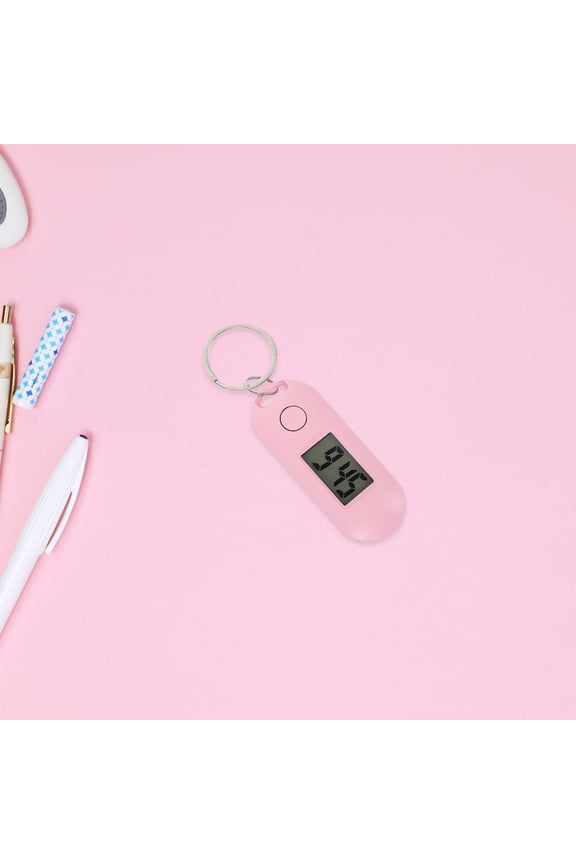 2Pcs Small Digital Watch Keychain Pink Lightweight Portable for Outdoor Use