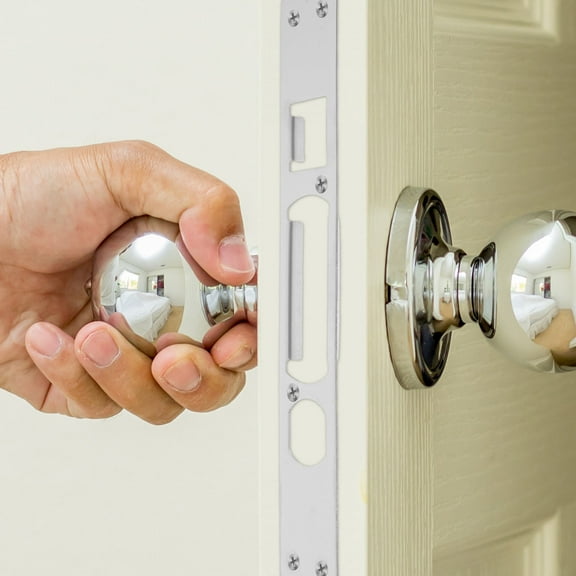 AURARMLET 2Pcs Door Strike Plate Stainless Steel Silver for Store Security Wear Resistance