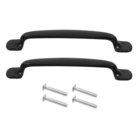 AURARMLET Set of 2 Black Aluminum Alloy Cabinet Handles with Modern Design for Kitchen and Home Renovation