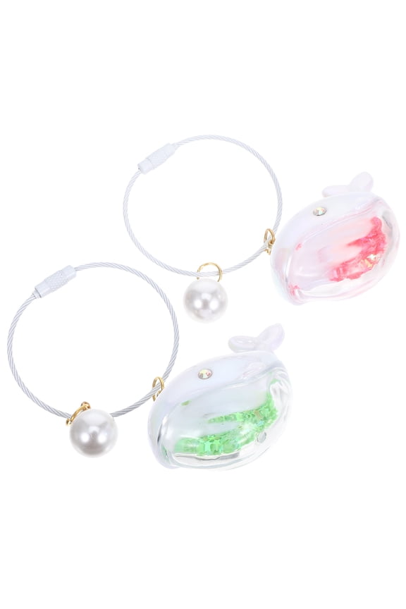 2Pcs Dolphin Charm Keychain in Assorted Colors Durable Plastic Ocean Animal Bag Pendant