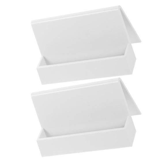 AURARMLET 2-Pack White Desktop Card Holder Stand for Office, Business Cards, and Memo Display