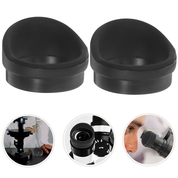 AURARMLET 2-Pack Black Rubber Eyepiece Covers for Lab Microscopes, Ideal for Student Observation and Science Activities
