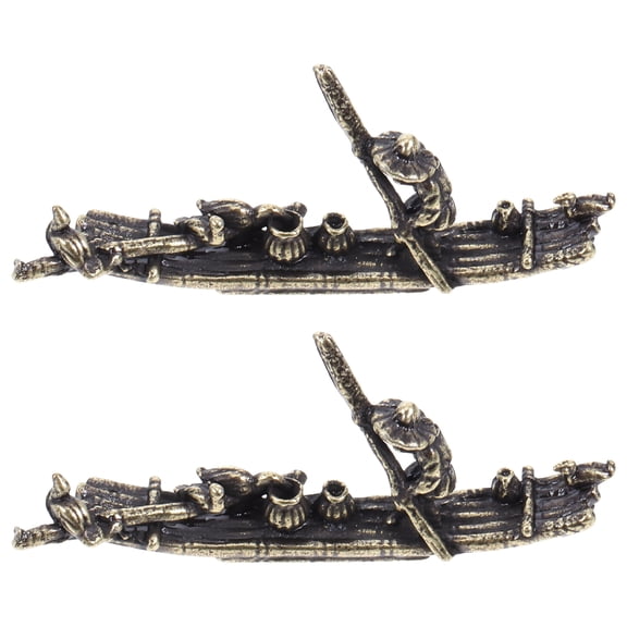 AURARMLET 2Pcs Figurine Miniature Brass For Scene Layout Prop Collectors