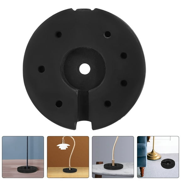 AURARMLET 2Pcs Floor Lamp Base Weight Black Plastic Round Stabilizing Component for Home Decor