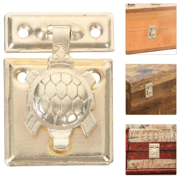 AURARMLET 2-Pack Golden Cabinet Latch Lock Hasp Clasp for Jewelry Boxes and Wooden Cases, Secure and Design