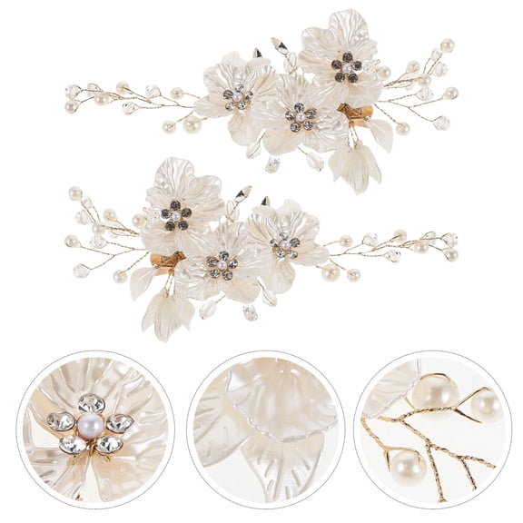 AURARMLET 2Pcs Golden Crystal Bridal Hair Pins for Wedding Updo Comfortable Fit