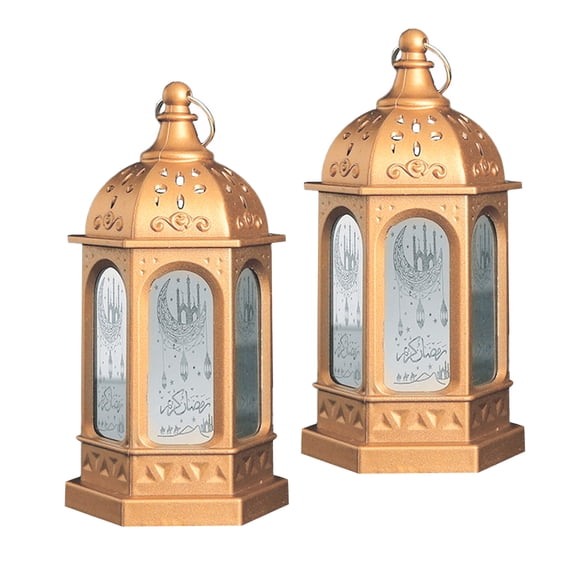 AURARMLET 2-Pack Vintage LED Candle Lanterns Battery Operated Decorative Hanging Lamps for Indoor Outdoor Use