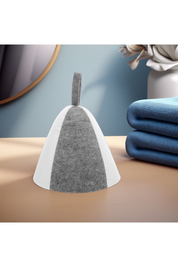 2-Pack Grey Felt Sauna Hair Caps Steam Protectors for Spa Bath House Reusable Shower Cover