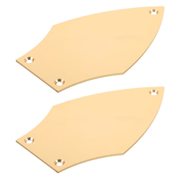 AURARMLET 2Pcs Electric Guitar Neck Plates Golden Aluminum Alloy for Bass Guitar Reliable Connection