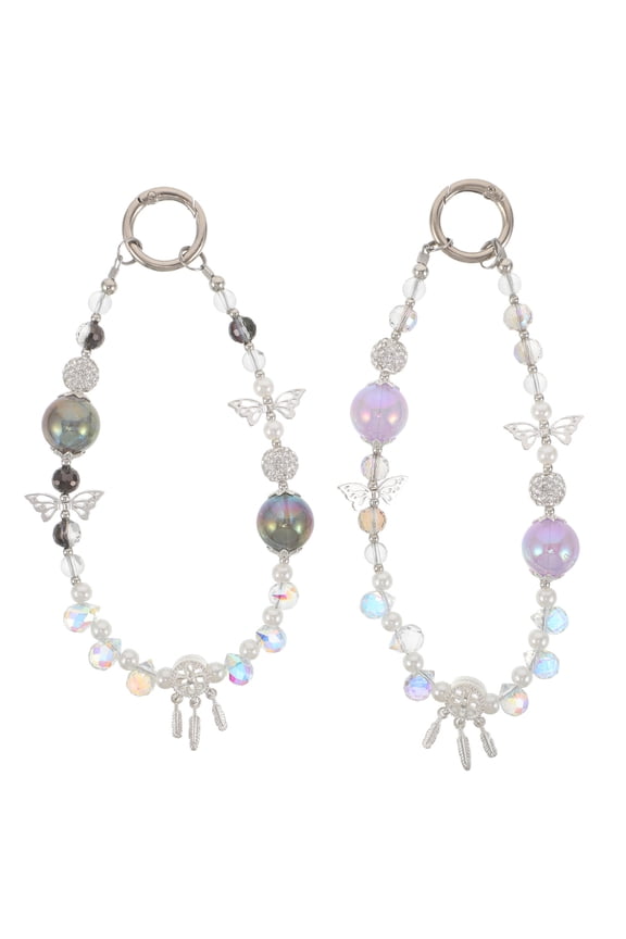 Beaded Phone Wrist Strap with Crystal Accents, Assorted Colors, Stylish and Elegant Mobile Accessory