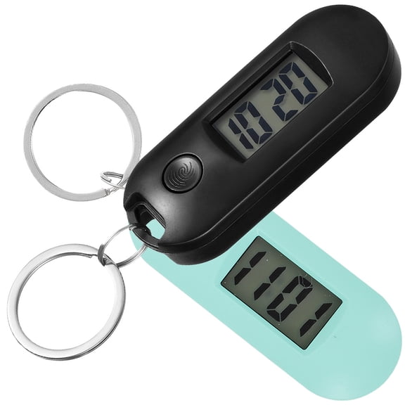 AURARMLET 2Pcs Electronic Pocket Watches with Keychain Assorted Colors Practical for Sports Use