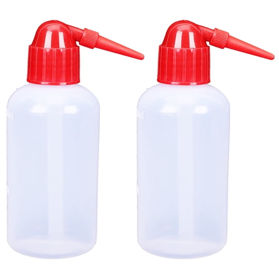 AURARMLET 2-Pack Red Plastic Water Wash Bottles for Cleaning, and Easy-to-Use Design
