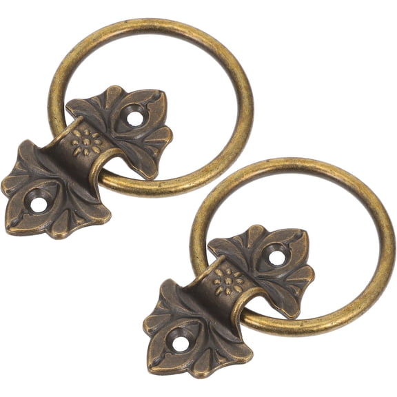 AURARMLET 2Pcs Home Vintage Cabinet Drawer Pulls in Dark Brown Zinc Alloy Material