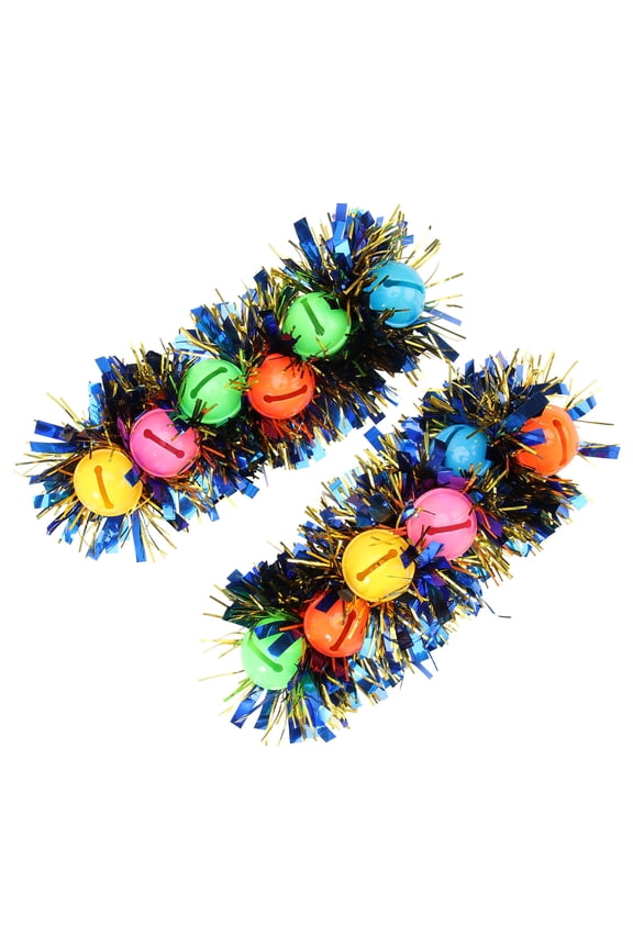 2Pcs Jingle Bracelets Plastic Round Festival Ornaments for Women Dancing Shows and Party Accessories