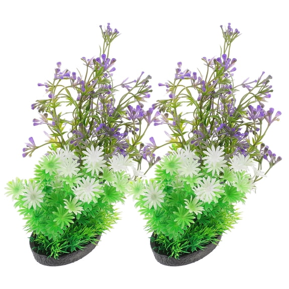 AURARMLET 2Pcs Light Green Tropical Fish Tank Plants Artificial Aquarium Decorations for Home and Office