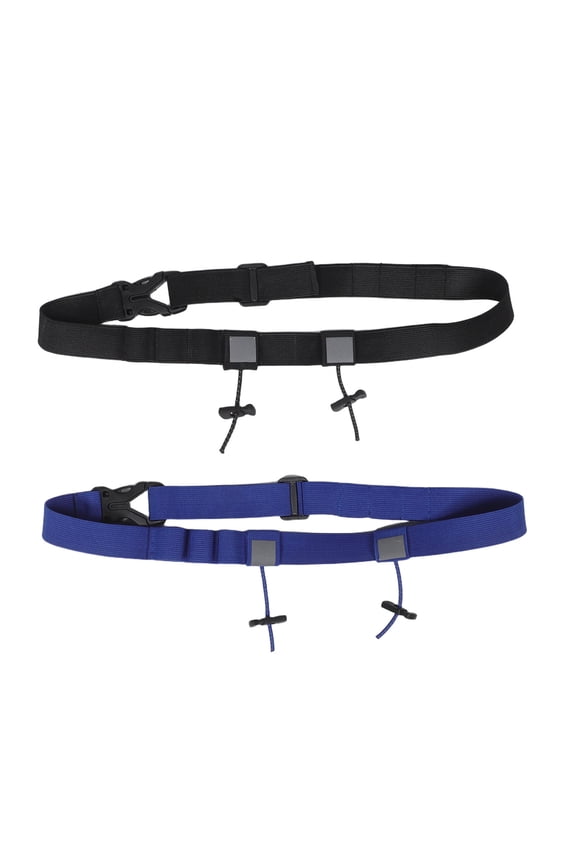 Nylon Running Bib Belt, Assorted, Adjustable, Secure Number Fastener, Reflective, 2Pcs