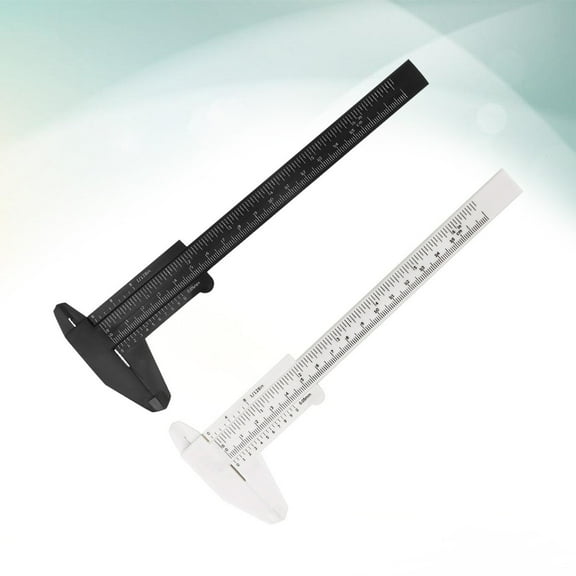 AURARMLET 2Pcs Portable Plastic Sliding Caliper Tool with Internal and External Gauge