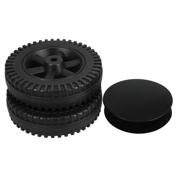 AURARMLET 2Pcs Black BBQ Grill Wheels HDPE Easy Assembly for Homeowners