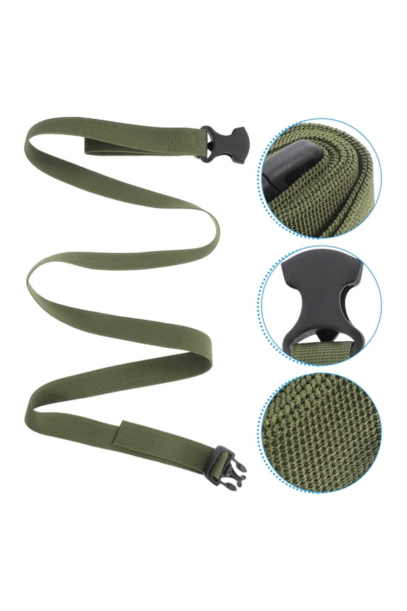 Set of 2 Olive Green Straps with Buckles for Securing Items and Travel Use