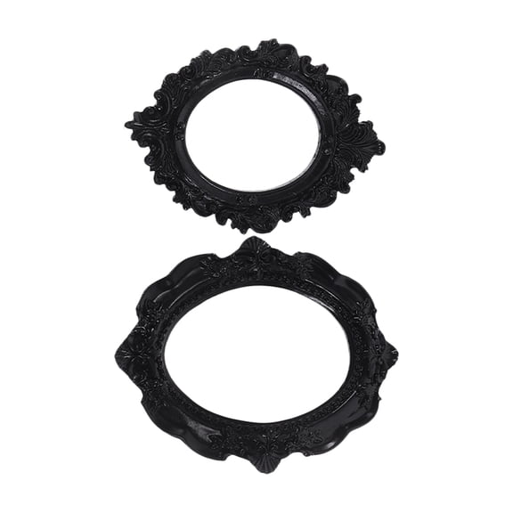 AURARMLET Antique Style Resin Photo Frame in Black - Elegant Decor for Home 2Pcs