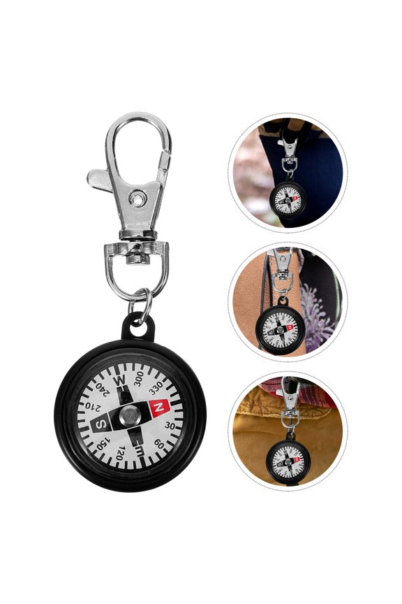 2Pcs Portable Alloy Compass Keyring Compact Durable Essential Camping and Hiking