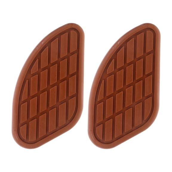 AURARMLET 2Pcs Rubber Motorcycle Tank Pad Stickers Brown Retro Style Fuel Tank Decal