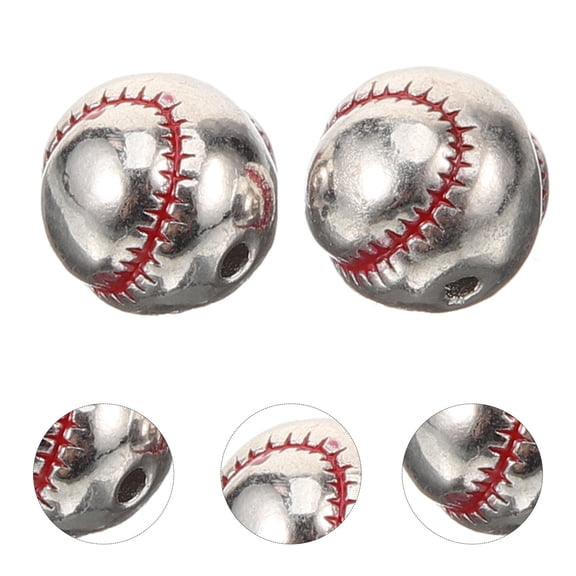 AURARMLET 2Pcs Silver Copper Beads for Jewelry Making DIY Loose Beads for Bracelets Necklaces