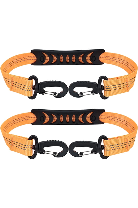 2-Pack Orange Nylon Ski Boot Carrier Straps, High-Strength Handles for Boot Transport