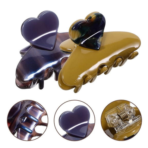 AURARMLET 2-Pack Small Heart Hair Clips Assorted Colors Hair Accessories for Stylish and Chic Hairstyles
