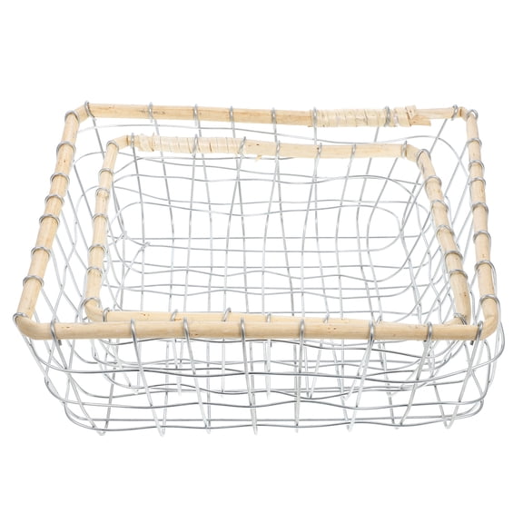 AURARMLET 2-Pack Metal Storage Baskets, Assorted Colors, Snack and Kitchen Organizer Containers